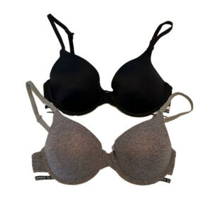 COPY - Tommy Hilfiger 1 Black & 1 Grey Classic Tee Padded Underwire Push Up 34C